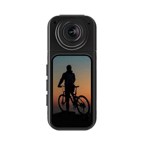 AMRTTWY Action-Kamera, 2,7K HD Daumenkamera 180° drehbar WiFi Sport DV-Videorecorder Magnetische Action-Kamera for den Außenbereich Reiten Laufen Digitalkamera,für Radfahren, Motorrad(Black) von AMRTTWY