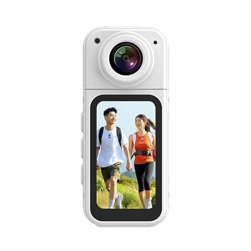 AMRTTWY Action-Kamera, 2,7K HD Daumenkamera 180° drehbar WiFi Sport DV-Videorecorder Magnetische Action-Kamera for den Außenbereich Reiten Laufen Digitalkamera,für Radfahren, Motorrad(White) von AMRTTWY