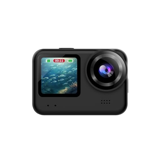 AMRTTWY Action-Kamera, Action-Kamera Fahrradhelm-Cam Elektronischer Stabilisator Sport-Videoaufnahmekamera Mini-Action-Camcorder for den Außenbereich,für Radfahren, Motorrad(Round Lens) von AMRTTWY