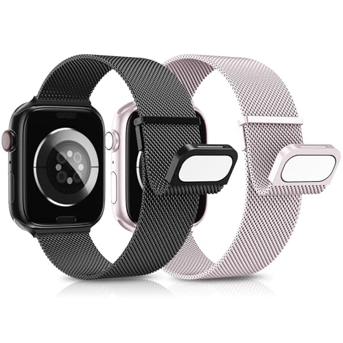 AMSKY 2 Stück Band Kompatibel mit Apple Watch Armband 44mm 40mm 46mm 45mm 42mm 41mm 49mm 38mm, Dual Magnet Edelstahl Metall Kompatibel mit iWatch Armband Se Ultra Series 10 9 8 7 6 5 4 3 2 1 AMSKY 2 Stück Band Kompatibel mit Apple Watch Armband 44mm 40mm 46mm 45mm 42mm 41mm 49mm 38mm, Dual Magnet Edelstahl Metall Kompatibel mit iWatch Armband Se Ultra Series 10 9 8 7 6 5 4 3 2 1 von AMSKY