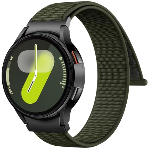 AMSKY One Click 20mm Nylon Kompatibel mit Samsung Galaxy Watch 6 Armband 40mm 44mm, Galaxy Watch 7 4 5 Armband, 6 4 Classic 47mm 43mm 46mm 42mm, 5 Pro 45mm, Klettverschluss Sport Loop Band von AMSKY