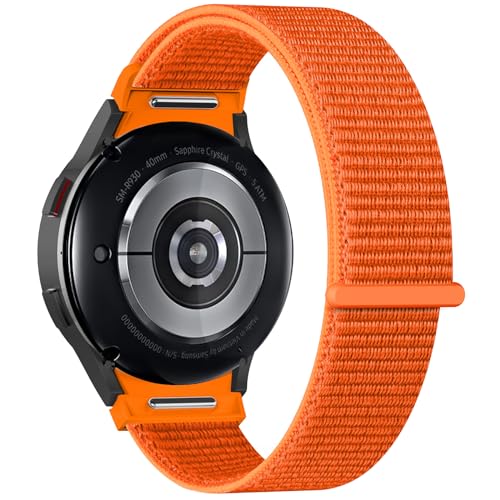 AMSKY One Click 20mm Nylon Kompatibel mit Samsung Galaxy Watch 6 Armband 40mm 44mm, Galaxy Watch 7 4 5 Armband, 6 4 Classic 47mm 43mm 46mm 42mm, 5 Pro 45mm, Klettverschluss Sport Loop Band von AMSKY