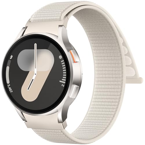 AMSKY One Click 20mm Nylon Kompatibel mit Samsung Galaxy Watch 6 Armband 40mm 44mm, Galaxy Watch 7 4 5 Armband, 6 4 Classic 47mm 43mm 46mm 42mm, 5 Pro 45mm, Klettverschluss Sport Loop Band von AMSKY