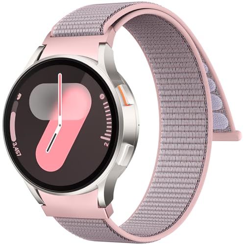 AMSKY One Click 20mm Nylon Kompatibel mit Samsung Galaxy Watch 6 Armband 40mm 44mm, Galaxy Watch 7 4 5 Armband, 6 4 Classic 47mm 43mm 46mm 42mm, 5 Pro 45mm, Klettverschluss Sport Loop Band von AMSKY