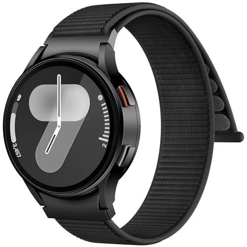 AMSKY One Click 20mm Nylon Kompatibel mit Samsung Galaxy Watch 6 Armband 40mm 44mm, Galaxy Watch 7 4 5 Armband, 6 4 Classic 47mm 43mm 46mm 42mm, 5 Pro 45mm, Klettverschluss Sport Loop Band von AMSKY