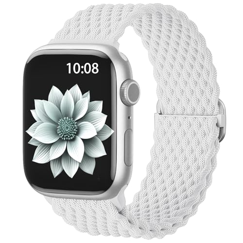 AMSKY Geflochten Band Kompatibel mit Apple Watch Armband 40mm 46mm 44mm 45mm 41mm 42mm 38mm 49mm Damen Herren, Textil Stoff Kompatibel mit iWatch Armband Se Ultra Series 10 9 8 7 6 5 4 3 2 1 von AMSKY