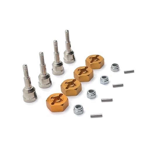 AMSLSIU 4 stücke 1/18 Aluminium Legierung Rad Achse Für A949 Auf Straße Fahrzeuge Verstärkt RC Auto Zubehör Ersatz Teile RC upgrade Teil, Gold AMSLSIU 4 stücke 1/18 Aluminium Legierung Rad Achse Für A949 Auf Straße Fahrzeuge Verstärkt RC Auto Zubehör Ersatz Teile RC upgrade Teil, Gold von AMSLSIU
