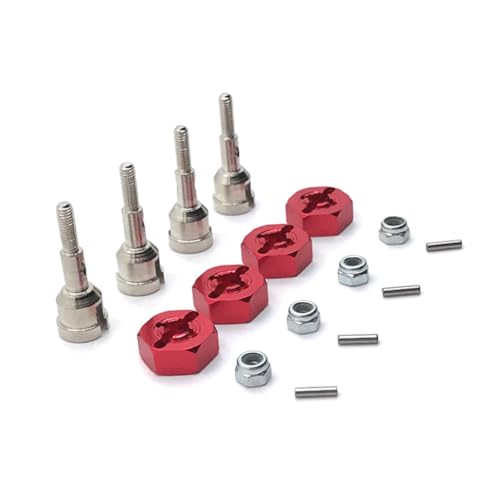 AMSLSIU 4 stücke 1/18 Aluminium Legierung Rad Achse Für A949 Auf Straße Fahrzeuge Verstärkt RC Auto Zubehör Ersatz Teile RC upgrade Teil, Rot AMSLSIU 4 stücke 1/18 Aluminium Legierung Rad Achse Für A949 Auf Straße Fahrzeuge Verstärkt RC Auto Zubehör Ersatz Teile RC upgrade Teil, Rot von AMSLSIU