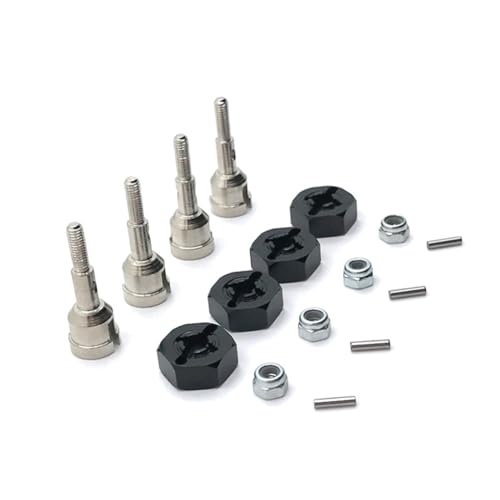 AMSLSIU 4 stücke 1/18 Aluminium Legierung Rad Achse Für A949 Auf Straße Fahrzeuge Verstärkt RC Auto Zubehör Ersatz Teile RC upgrade Teil, Schwarz AMSLSIU 4 stücke 1/18 Aluminium Legierung Rad Achse Für A949 Auf Straße Fahrzeuge Verstärkt RC Auto Zubehör Ersatz Teile RC upgrade Teil, Schwarz von AMSLSIU