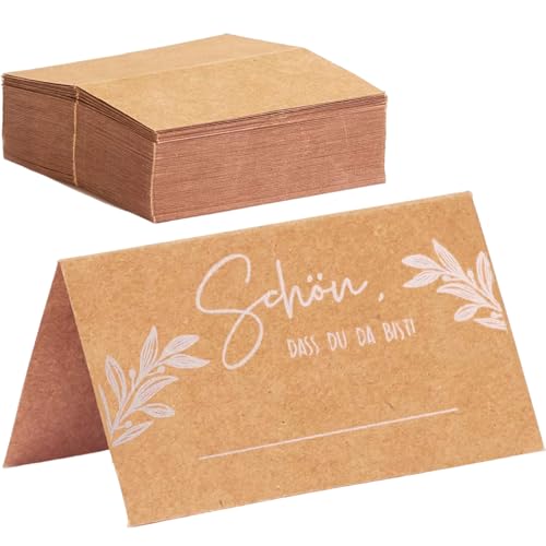 AMSNINK 60 Stück Tischkarten, Tischkarten Hochzeit, Platzkarten Geburtstag, Namensschilder Hochzeit, 85x55 Mm Tischdekoration für Wedding Geburtstag Konfirmation Kommunion Taufe Feier von AMSNINK