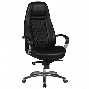 AMSTYLE Chefsessel, SPM1.298 Leder schwarz, Gestell silber von AMSTYLE