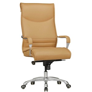 AMSTYLE XXL Chefsessel, SPM1.405 Kunstleder braun, Gestell silber von AMSTYLE