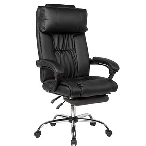 AMSTYLE XXL Chefsessel, SPM1.410 Kunstleder schwarz, Gestell chrom von AMSTYLE