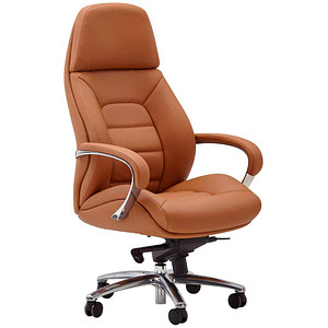 AMSTYLE XXL Chefsessel, SPM1.436 Leder braun, Gestell alu von AMSTYLE