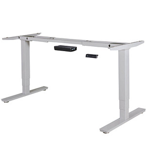 AMSTYLE elektrisch höhenverstellbarer Schreibtisch silber ohne Tischplatte, T-Fuß-Gestell silber 105,0 - 182,0 x 70,0 cm von AMSTYLE