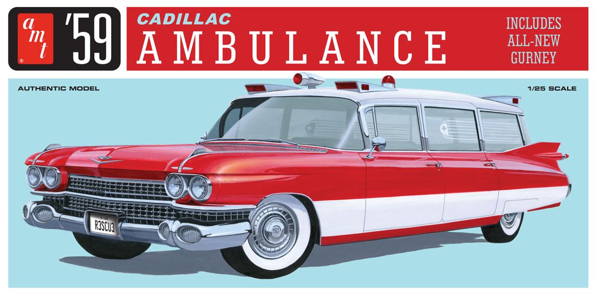 1959er Cadillac Ambulance w/Gurney von AMT/MPC