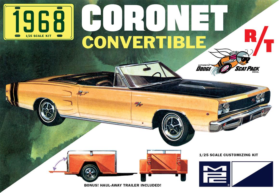 1968 Dodge Coronet Convertible w/Trailer von AMT/MPC