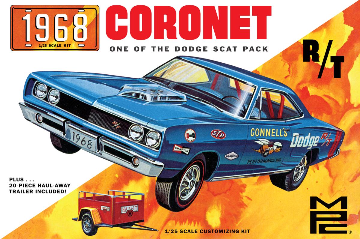 1968 Dodge Coronet Hardtop w/Trailer von AMT/MPC