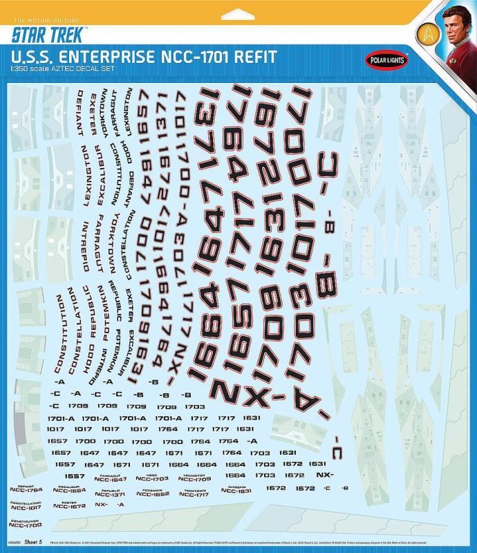 Star Trek U.S.S. Enterprise NCC-1701 Refit Aztec - Decals Star Trek U.S.S. Enterprise NCC-1701 Refit Aztec - Decals von AMT/MPC