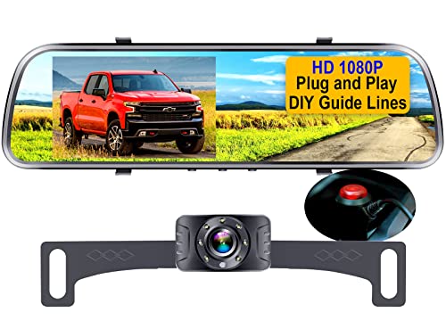 Backup Camera for Cars,Pickups,Trucks,Easy Installation HD 720P High-Speed Observation System with 4.3'' Mirror Monitor,Adjustable Rear/Front View Camera,Super Night Vision,Guide Lines On/Off von AMTIFO