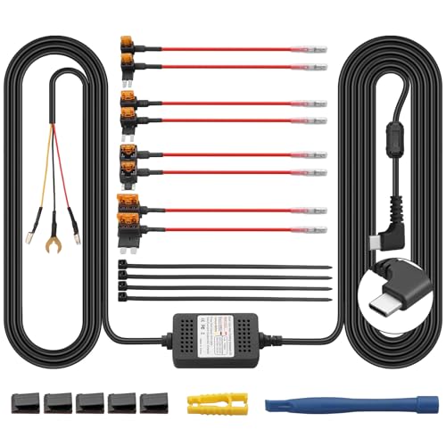 AMTOVL Dashcam Hardwire Kit 12V-24V USB Typ C Hardwire Kit mit Hinzufügen Einer Schaltung Sicherungen von AMTOVL