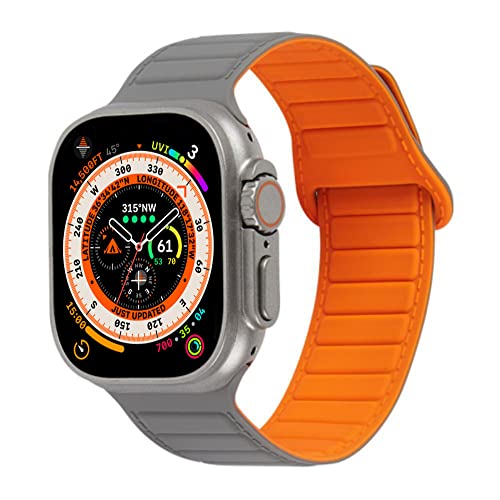 Kompatibel mit magnetischem Apple Watch-Armband, 42 mm, 44 mm, 45 mm, 49 mm, doppelseitig, tragbar, Silikon, Magnetschlaufe, iWatch-Bänder für iWatch Ultra Serie 8, 7, 6, 5, 4, 3, 2, 1, SE, von AMUSEPROFI