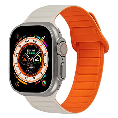 Kompatibel mit magnetischem Apple Watch-Armband, 42 mm, 44 mm, 45 mm, 49 mm, doppelseitig, tragbar, Silikon, Magnetschlaufe, iWatch-Bänder für iWatch Ultra Serie 8, 7, 6, 5, 4, 3, 2, 1, SE, von AMUSEPROFI