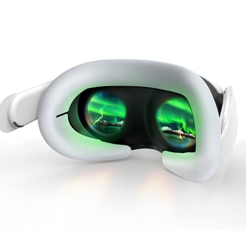 AMVR Gesichtsabdeckung, kompatibel mit Meta/Oculus Quest 3 Headset-Zubehör, bequemes Silikon-Gesichtspolster, passt auf die Gesichtsschnittstelle, verbessert Ihr Spielerlebnis (weiß, nur Abdeckung) von AMVR