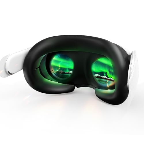 AMVR Gesichtsabdeckung Kompatibel mit Meta/Oculus Quest 3-Headset-Zubehör, bequemes Silikon-Gesichtskissenpolster passt zur Gesichtsoberfläche, verbessern Sie Ihr Spielerlebnis(Schwarz, nur Abdeckung) von M AMVR