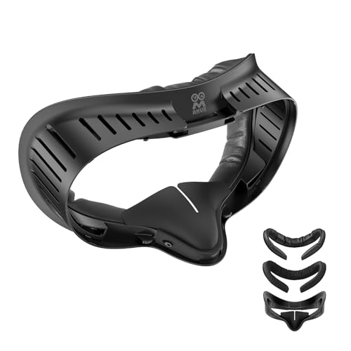 AMVR Face Pad Facial Interface Cover Kompatibel mit Meta/Oculus Quest 3S Zubehör, Verbessertes Belüftungskonzept，Cool Bleiben，Patentierter Z-förmiger Maskenhalter von AMVR