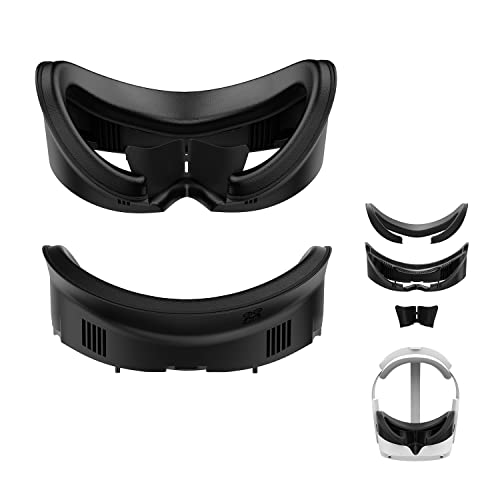 AMVR VR Facial Interface Bracket Face Cover für Pico 4/PICO 4 Pro, Replacement Pad vr Accessories, mit PU Face Foam Pad Replacement, Anti-Leakage Nose Pad & Brillenputztücher von AMVR