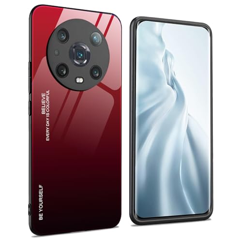 AMWEI Hülle für Huawei Honor Magic 4 Pro (Magic4 Pro) 5G, Handyhülle Weich Silikon TPU Rahmen Farbverlauf-Glas Back Cover Dünn Bumper Case, Stoßfest Kratzfest Schutzhülle - 5 von AMWEI