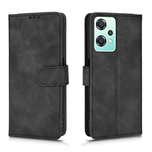 AMWEI Hülle für OnePlus Nord CE 2 Lite 5G, Premium TPU/PU Leder Klappbar Schutzhülle Tasche Handyhülle mit Standfunktion & Kartensteckplätzen, Schwarz von AMWEI