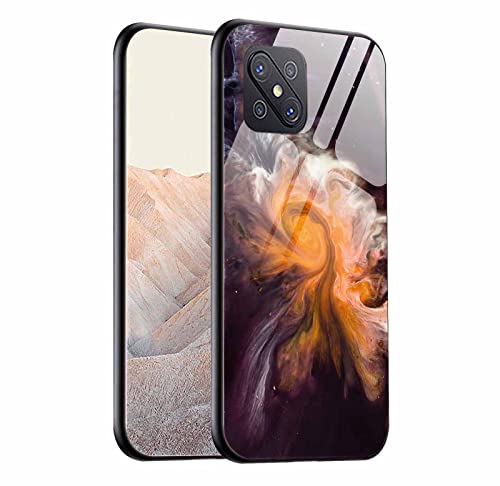 AMWEI Hülle für Oppo Reno 4Z 5G (Reno4 Z), Handyhülle Weich Silikon TPU Rahmen Marmorglas Back Cover Dünn Bumper Case, Stoßfest Kratzfest Schutzhülle - 1 von AMWEI