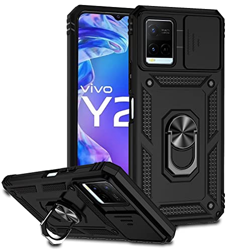 AMWEI Hülle für VIVO Y21 / Y21S / Y33S, TPU/PC Stoßfest Silikon Bumper Schutzhülle Handyhülle mit 360 ° Drehung Fingerring Stände Und Kameraschutzrutsche, Schwarz AMWEI Hülle für VIVO Y21 / Y21S / Y33S, TPU/PC Stoßfest Silikon Bumper Schutzhülle Handyhülle mit 360 ° Drehung Fingerring Stände Und Kameraschutzrutsche, Schwarz von AMWEI
