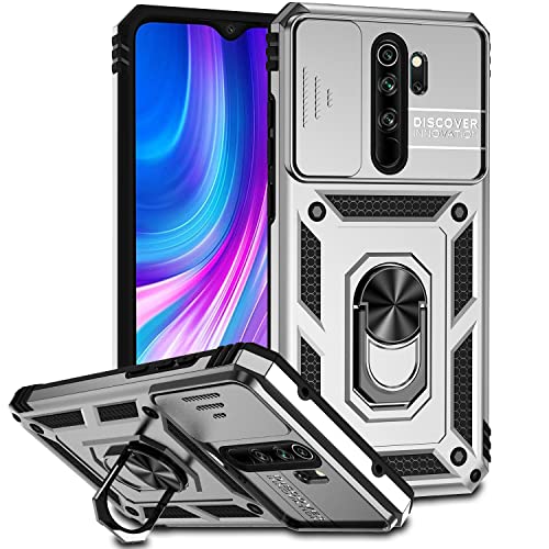 AMWEI Hülle für Xiaomi Redmi Note 8 Pro, TPU/PC Stoßfest Silikon Bumper Schutzhülle Handyhülle mit 360 ° Drehung Fingerring Stände Und Kameraschutzrutsche, Splitter von AMWEI