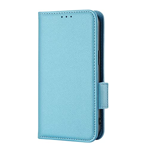 AMWEI Hülle für ZTE Blade A72 5G Hülle, Premium TPU/PU Leder Klappbar Tasche Schutzhülle Handyhülle mit Standfunktion & Kartensteckplätzen, Hellblau von AMWEI