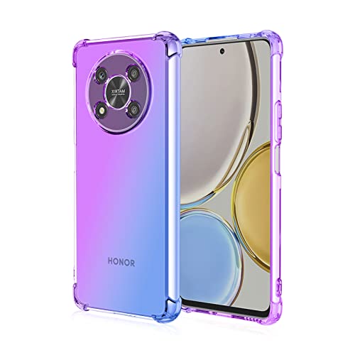 AMWEI Silikon Hülle für Huawei Honor Magic 4 Lite (Magic4 Lite) 5G / X9 Case, Handyhülle Transparent Dünne Weiche Gradient TPU Soft Stoßfest Durchsichtige Schutzhülle Cover Bumper (Lila Blau) von AMWEI