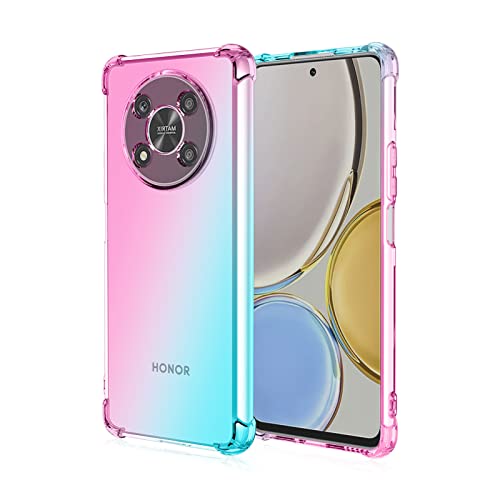 AMWEI Silikon Hülle für Huawei Honor Magic 4 Lite (Magic4 Lite) 5G / X9 Case, Handyhülle Transparent Dünne Weiche Gradient TPU Soft Stoßfest Durchsichtige Schutzhülle Cover Bumper (Rosa Grün) von AMWEI