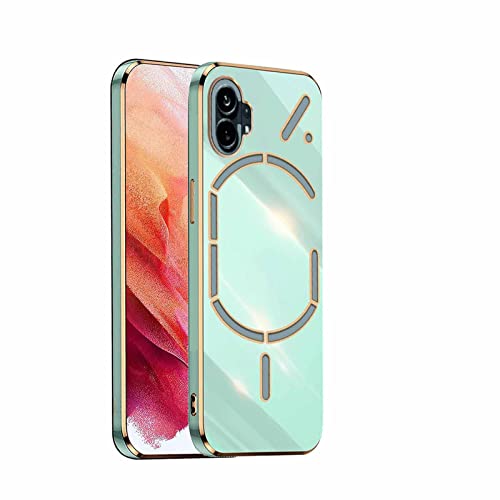 AMWEI Silikon Hülle für Nothing Phone (1) Case, Handyhülle Golden Galvanisierrahmen Dünne Weiche TPU Soft Stoßfest Schutzhülle Cover Bumper - Grün von AMWEI