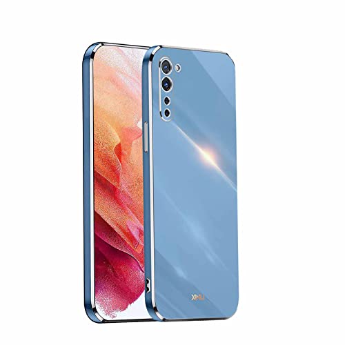 AMWEI Silikon Hülle für Oppo Find X2 Lite Case, Handyhülle Golden Galvanisierrahmen Dünne Weiche TPU Soft Stoßfest Schutzhülle Cover Bumper - Blau von AMWEI