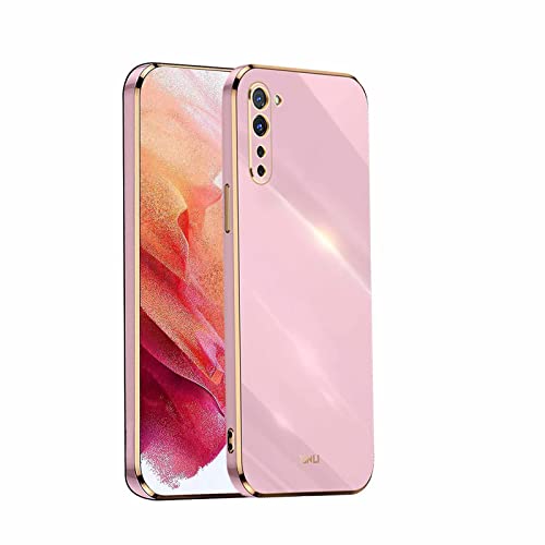 AMWEI Silikon Hülle für Oppo Find X2 Lite Case, Handyhülle Golden Galvanisierrahmen Dünne Weiche TPU Soft Stoßfest Schutzhülle Cover Bumper - Violett von AMWEI