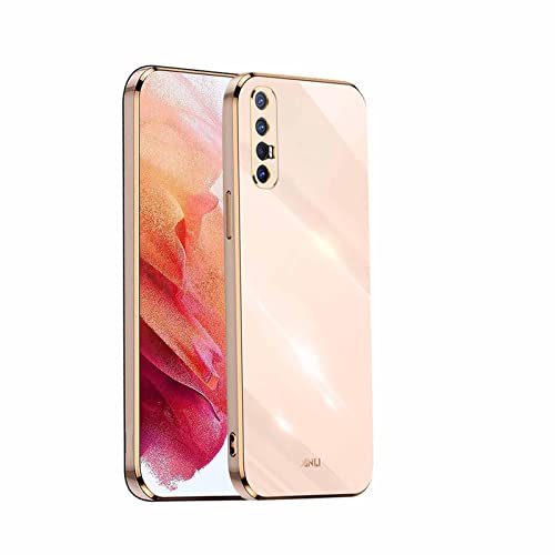 AMWEI Silikon Hülle für Oppo Find X2 Neo Case, Handyhülle Golden Galvanisierrahmen Dünne Weiche TPU Soft Stoßfest Schutzhülle Cover Bumper - Rosa von AMWEI