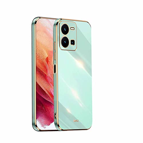 AMWEI Silikon Hülle für VIVO Y35 / Y22 / Y22s Case, Handyhülle Golden Galvanisierrahmen Dünne Weiche TPU Soft Stoßfest Schutzhülle Cover Bumper - Grün von AMWEI