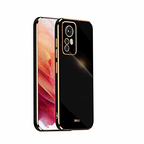 AMWEI Silikon Hülle für Xiaomi Mi 12T 5G Case, Handyhülle Golden Galvanisierrahmen Dünne Weiche TPU Soft Stoßfest Schutzhülle Cover Bumper - Schwarz AMWEI Silikon Hülle für Xiaomi Mi 12T 5G Case, Handyhülle Golden Galvanisierrahmen Dünne Weiche TPU Soft Stoßfest Schutzhülle Cover Bumper - Schwarz von AMWEI