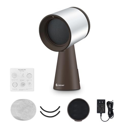 AMZCHEF Desktop-Dunstabzugshaube, Tragbare Abzugshaube mit LED-Licht(‎AH003-SG-V3) von AMZCHEF