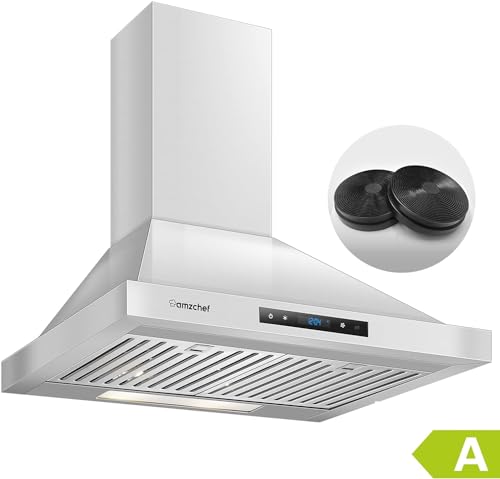 AMZCHEF Dunstabzugshaube 60cm 600m³/h Abluft Umluft Wandabzugshaube Aktivkohlefilter Wandhaube Abzugshaube 3 Leistungsstufe Haube aus Edelstahl LED-Beleuchtung AMZCHEF Dunstabzugshaube 60cm 600m³/h Abluft Umluft Wandabzugshaube Aktivkohlefilter Wandhaube Abzugshaube 3 Leistungsstufe Haube aus Edelstahl LED-Beleuchtung von AMZCHEF