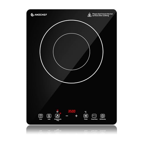 AMZCHEF Einzel Induktionskochplatte, 3500W Induktionskochfeld 1 Platte mit Doppelter Ring, 9 Leistungs- und Temperaturstufen, Sicherheitssperre, Pausenfunktion, Zeitschaltuhr, Überhitzungsschutz AMZCHEF Einzel Induktionskochplatte, 3500W Induktionskochfeld 1 Platte mit Doppelter Ring, 9 Leistungs- und Temperaturstufen, Sicherheitssperre, Pausenfunktion, Zeitschaltuhr, Überhitzungsschutz von AMZCHEF