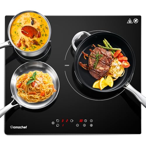 AMZCHEF Glaskeramikkochfeld 3 platten 5400W,Einbau Glaskeramikkochfeld 60 cm mit 9 Stufen,Max Power Zone 2400W,Auto Shut-Off, Timer,Sicherheitsverriegelung,Schwarz AMZCHEF Glaskeramikkochfeld 3 platten 5400W,Einbau Glaskeramikkochfeld 60 cm mit 9 Stufen,Max Power Zone 2400W,Auto Shut-Off, Timer,Sicherheitsverriegelung,Schwarz von AMZCHEF