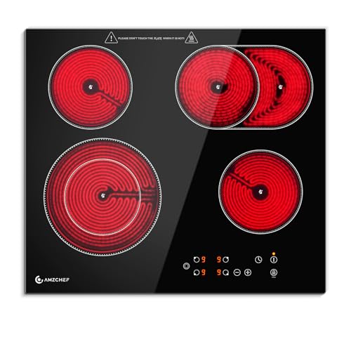 AMZCHEF Glaskeramikkochfeld 4 Zonen, Einbau Keramikkochfeld 60CM mit Duale und Ovale Zonen fur Gril, 9 Leistungsstufen, Zeitschaltuhr, Sicherheitsschloss, Überhitzungsschutz, 6600W AMZCHEF Glaskeramikkochfeld 4 Zonen, Einbau Keramikkochfeld 60CM mit Duale und Ovale Zonen fur Gril, 9 Leistungsstufen, Zeitschaltuhr, Sicherheitsschloss, Überhitzungsschutz, 6600W von AMZCHEF